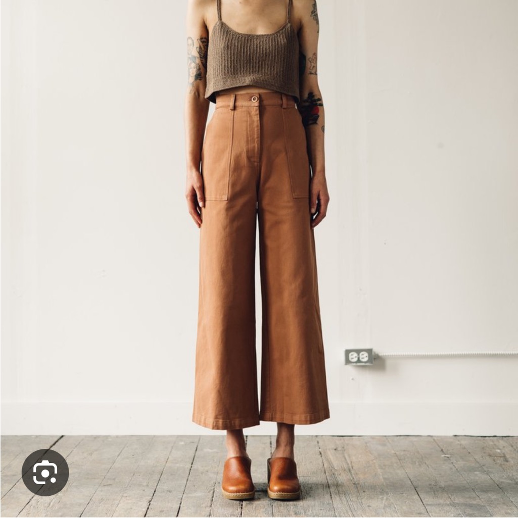 First Rite Wide-Leg Crop Pants In Sienna Brown